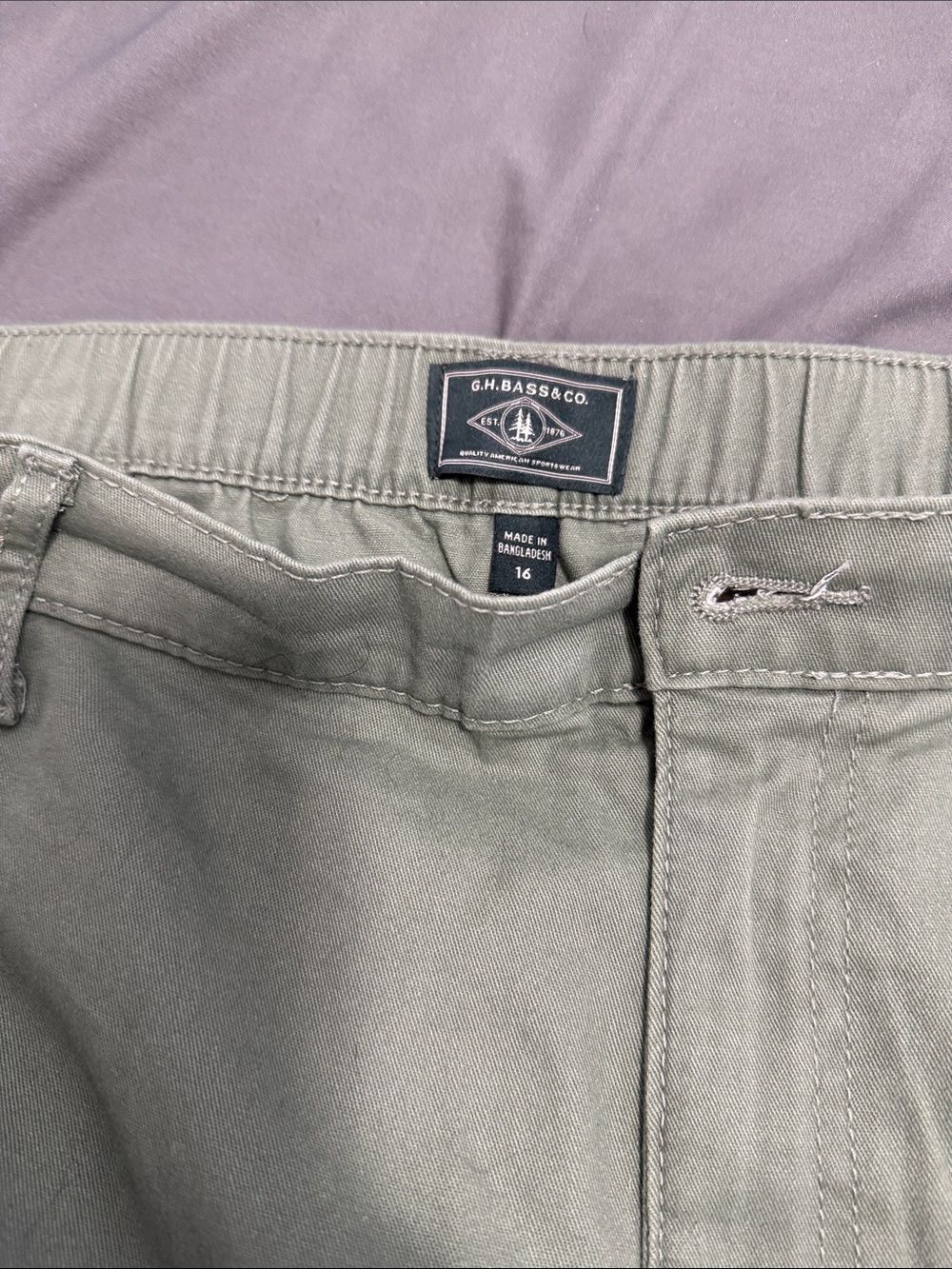 G.H. Bass & Co. Olive Green Straight-Leg Pants 16